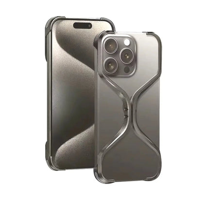 For Iphone 16 15 14 Pro Max Case Borderless Metal Aluminum Alloy Heat Dissipation and Shock Absorption Protective Cover